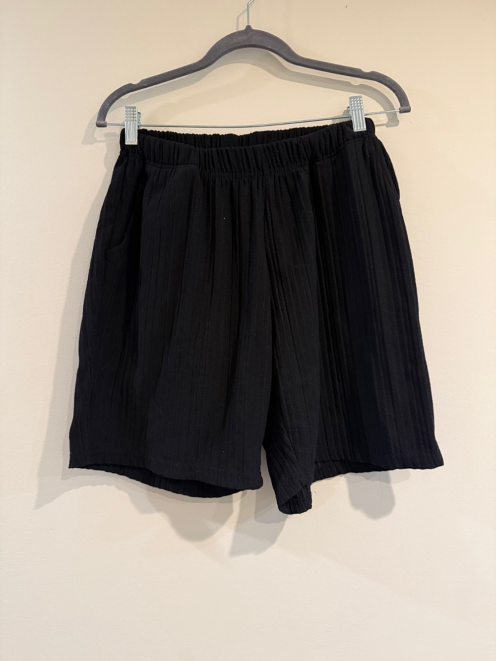 Men's Black Hybrid Shorts - Relaxed Elastic Waist